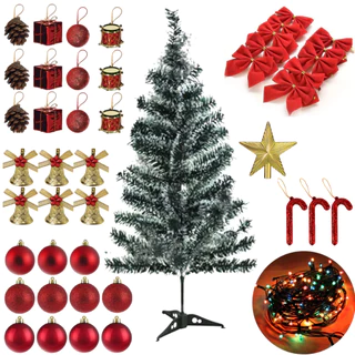 Arvore De Natal Decorada 90cm C/45 Enfeites Pisca pisca (110V)
