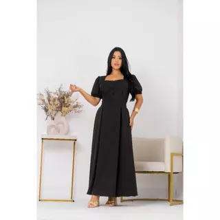 Vestido Longo Soltinho Romantico Acinturado Manga Curta Moda Primavera Verão Thayse Plus Size em Oferta na Shopee