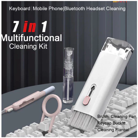 Kit De Escova De Limpeza De Teclado 8 Em 1 Multifuncional Portátil Para Computador/Fone De Ouvido