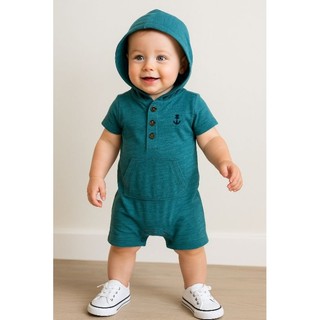 Romper Carter' com Capuz – Azul Marinho em Oferta na Shopee