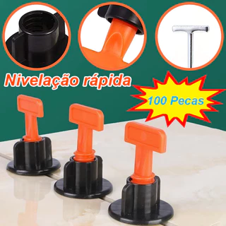 （Nova atualização）Kit Nivelador Pisos Porcelanato Azulejo Revestimento Espaçador Tipo T Inox Reutilizável
