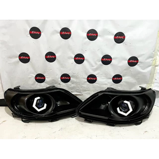 Par Farol Gol Voyage Saveiro G5 LED Angel Eyes e Projetor Bi-led Masc Negra All Black