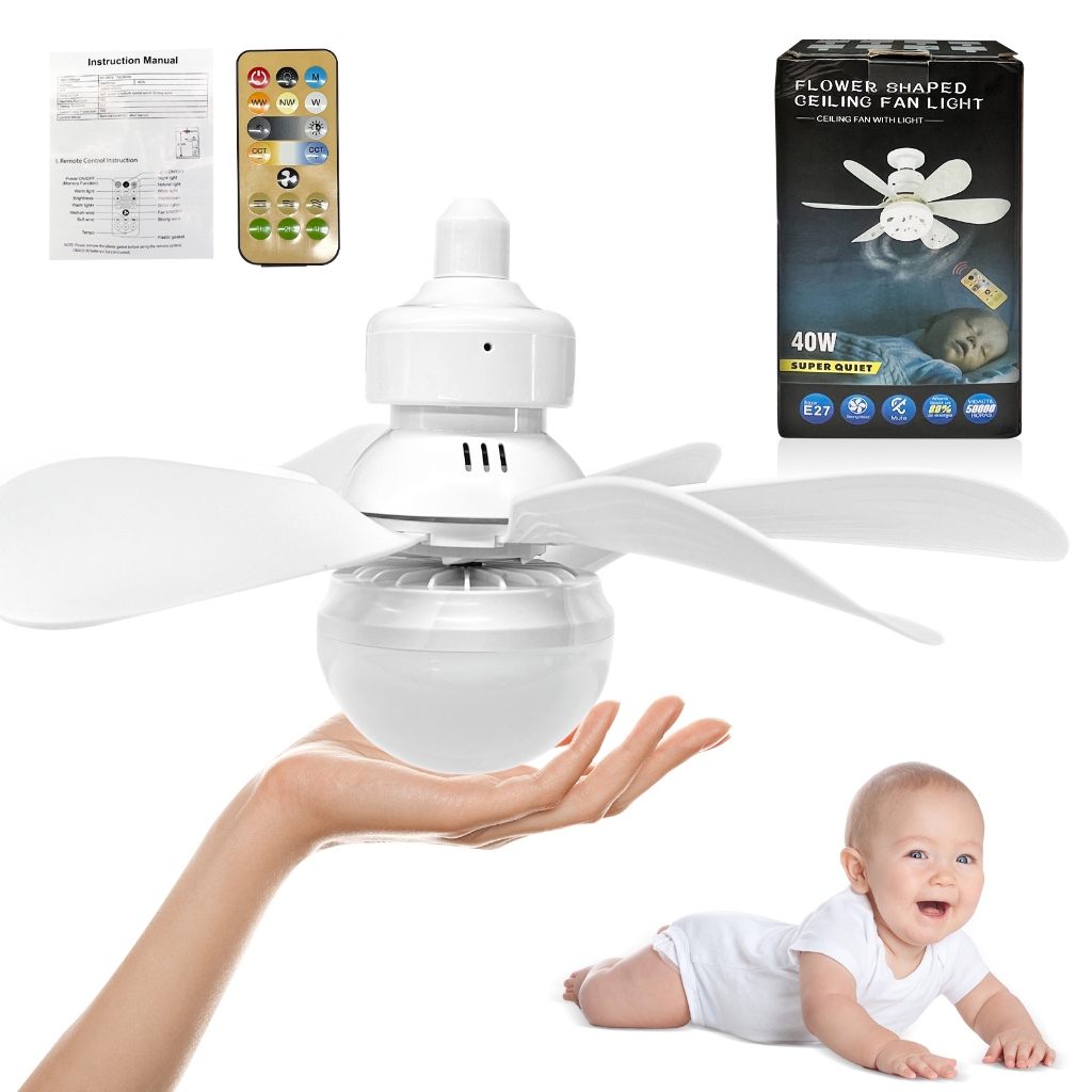 Ventilador De Teto Wind Light Silent Ponente Controle Remoto Lcg led 40W