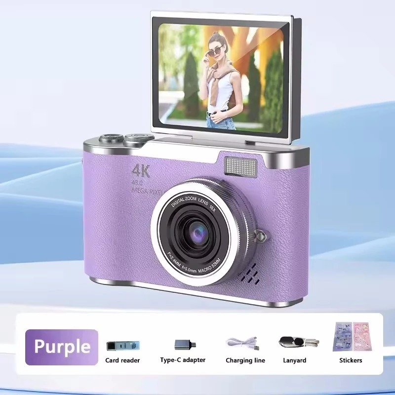 Câmera de zoom digital CCD 8x A tela flip LED HD de 2,4 polegadas