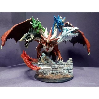 Tiamat dagao de 5 cabeças pintado Para rpg