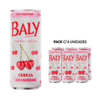 Pack Energético Baly Energy Drink Cereja Sem Açucar 250ml