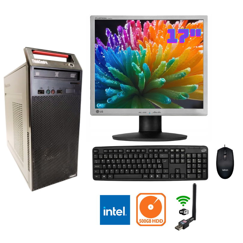 Computador Completo Barato Lenovo 500gb Hd Wifi Tela17