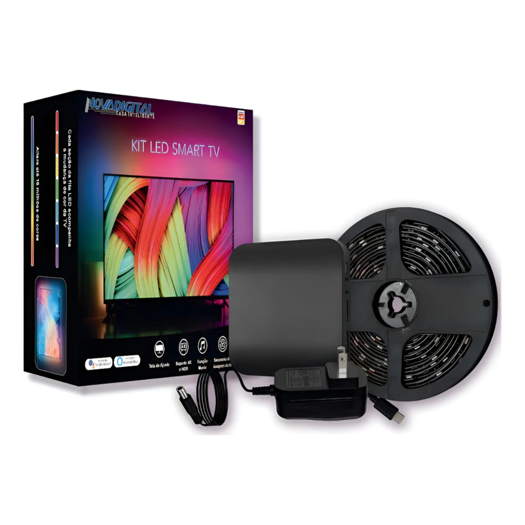 Fita Led Inteligente Ambilight Gamer Rgb Sincroniza Com TV Automação Wi ...