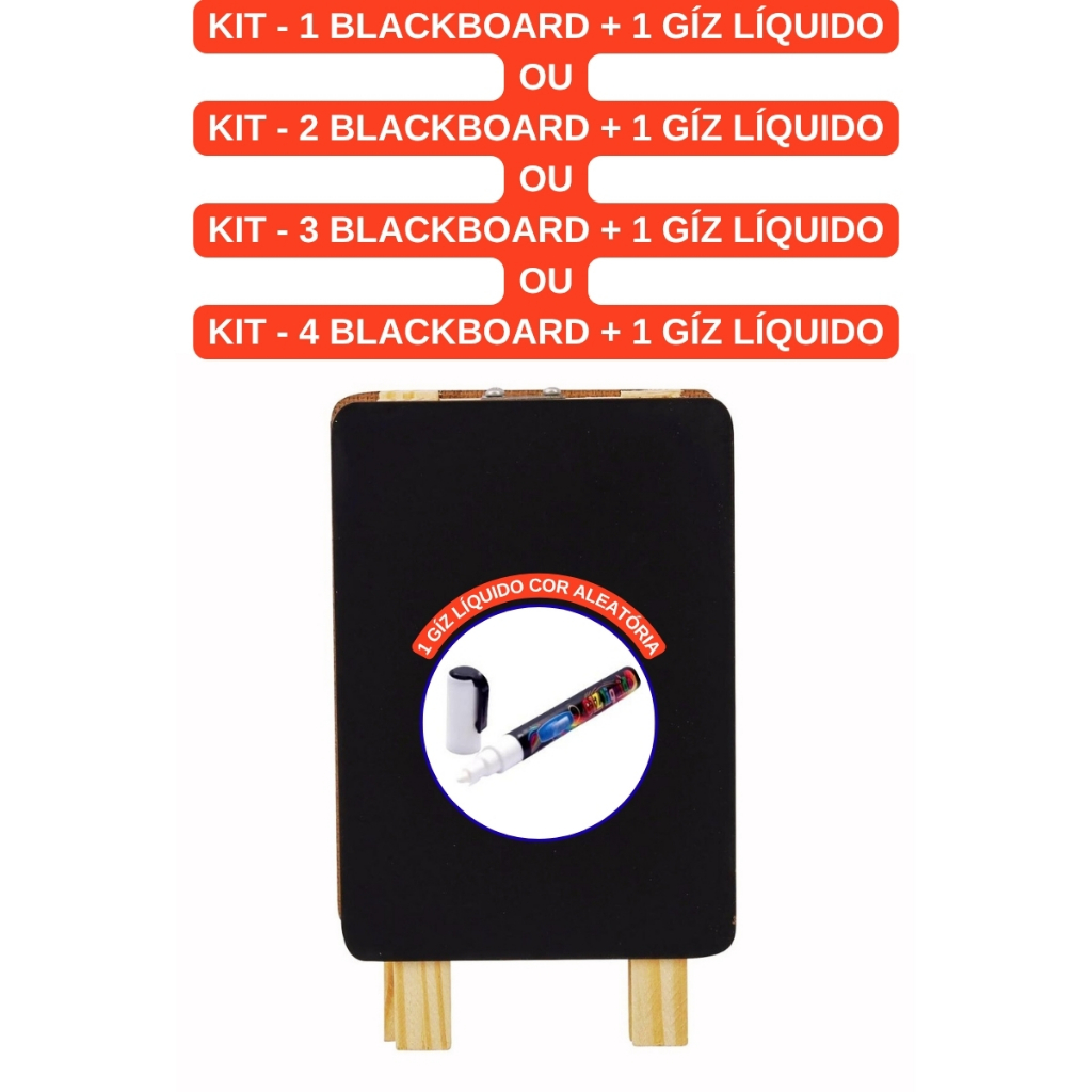 Mini Cavaletes Mesa Quadro Lousa e Giz Liquido Escrever Rest