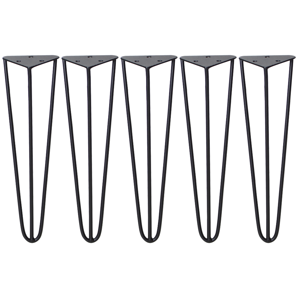 5 Pés De Móveis 40cm Hairpin Legs Pintura Eletrostática