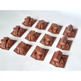 Tokens Montanhas para Jogo Thunder Road Vendetta Obstáculos Tabuleiro Impressão 3D