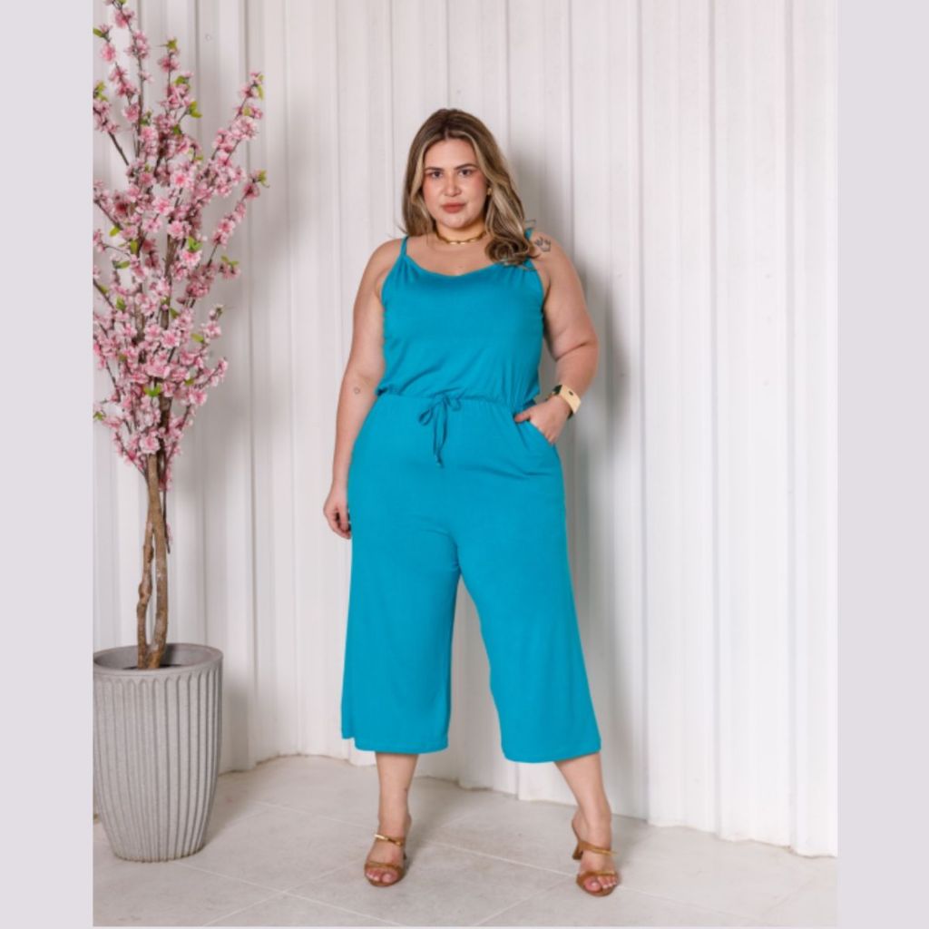 Macacão Feminino Alcinha Pantacourt Plus Size Mazal | Shopee Brasil
