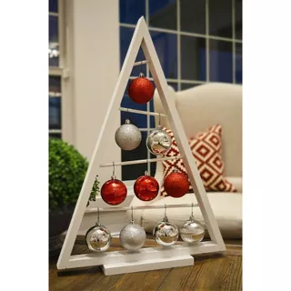 Árvore De Natal Em MDF Branco Elegante Pinterest Decoração