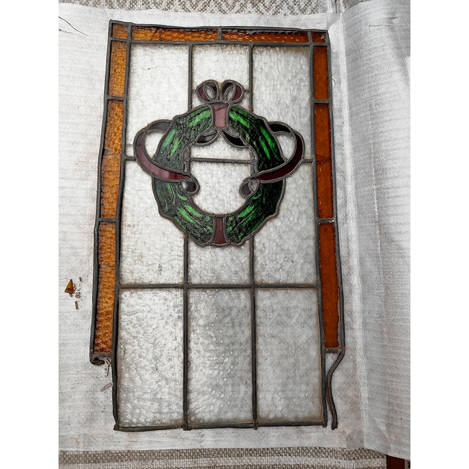 Antigo Raro Vitral Vitrail Vidro Colorido Original anos 30
