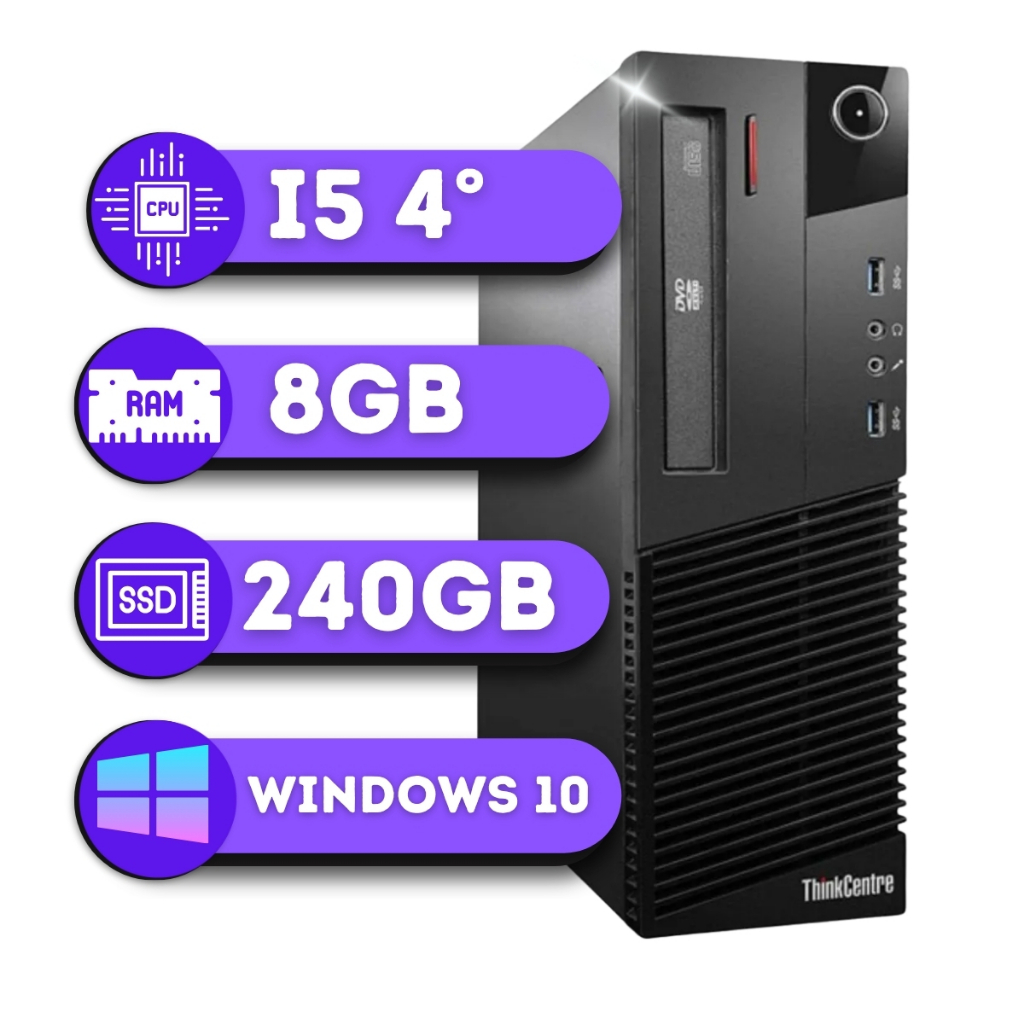 Lenovo ThinkCentre　Corei5-4570 SSD 240GB Pc Computador Lenovo Intel I5° 4570 8gb Ssd Office M93p Trabalho