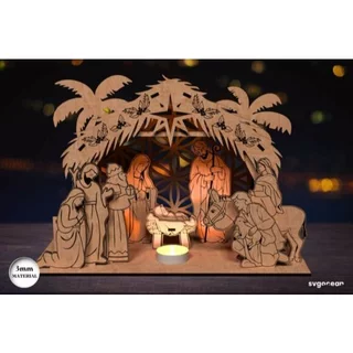 Presépio Natalino em MDF 3mm – Artesanal