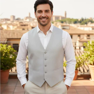 Colete Social Linho Masculino Slim Ajustável Ternos