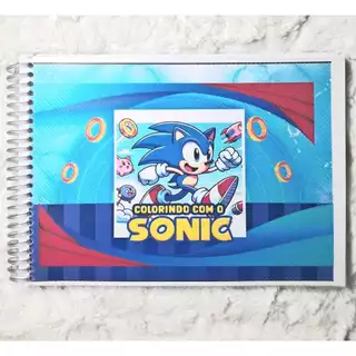 Caderno livro de colorir sonic em Oferta na Shopee