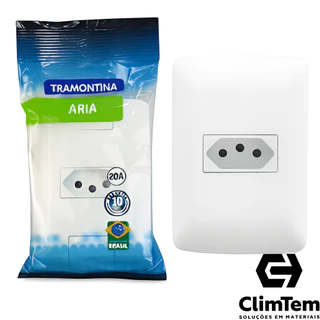 Tomada 20A Simples Tramontina Aria Fácil Instalação Linha Premium