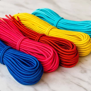 100 Elásticos Roliços Com Ponteira De Plastico Transparente