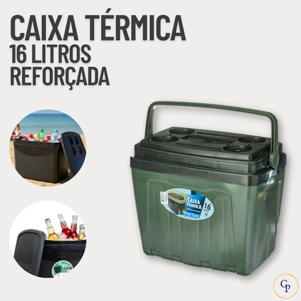 Caixa Térmica Pop Star 16L – Cooler Antares com Alça Reforçada