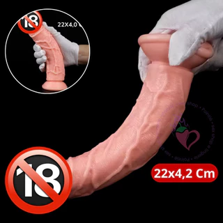 Pinto De Borracha Grande Maciço 22 Cm Consolo Grosso Pênis Realista veias Salientes Ventosa