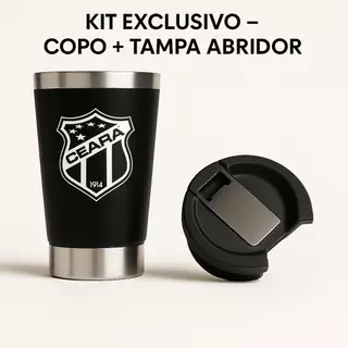 Copo Térmico Todos Personalizado com tampa e abridor 473ml Melhores timee