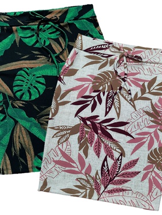Kit 2 Saia Lápis Cintura Alta Estampada com Bolsos Funcional LIndas e Elegantes
