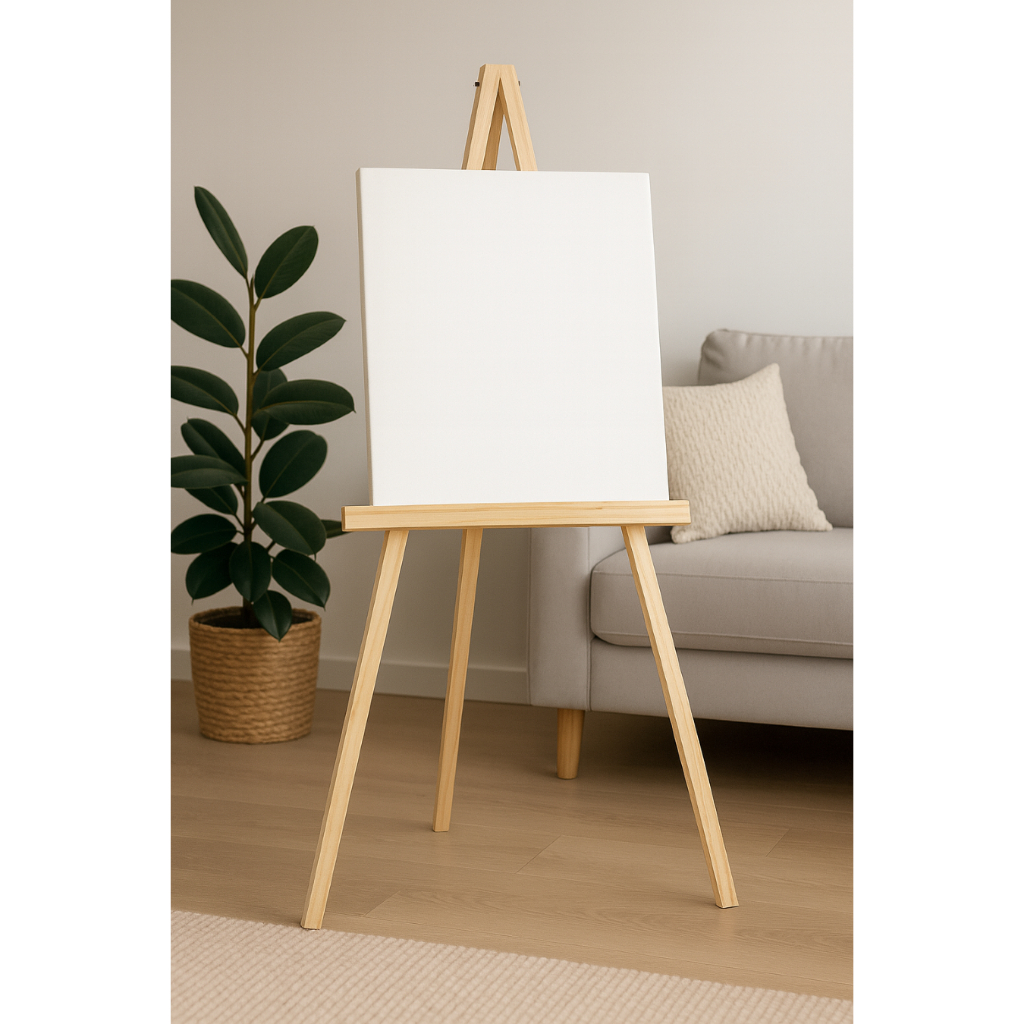 Cavalete Tripé em Madeira Natural para Decoração e Apoio