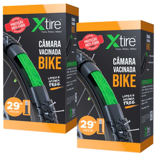 Kit 2 Câmara de Ar Para Bicicleta Vacinada Xtire Com Selante Vacina de Pneu Antifuro