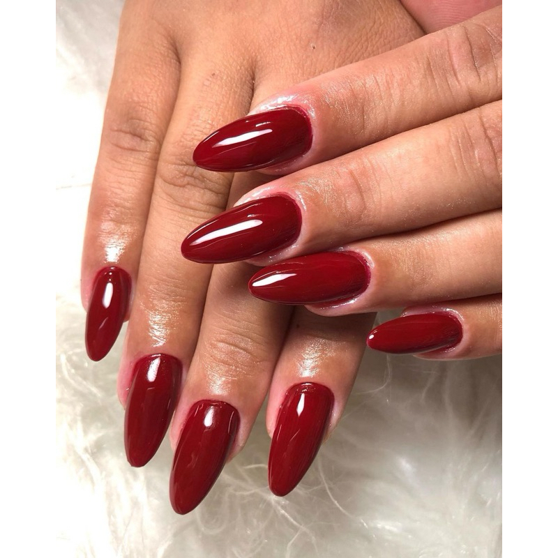 Unha Postiça Realista Vermelho Cherry 24 Unidades | Shopee Brasil