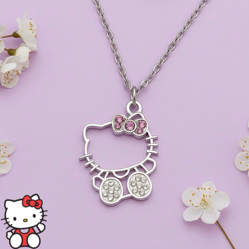 Colar hello kitty gatinha corpo aço inox gargantilha fofa kawai adulto ...