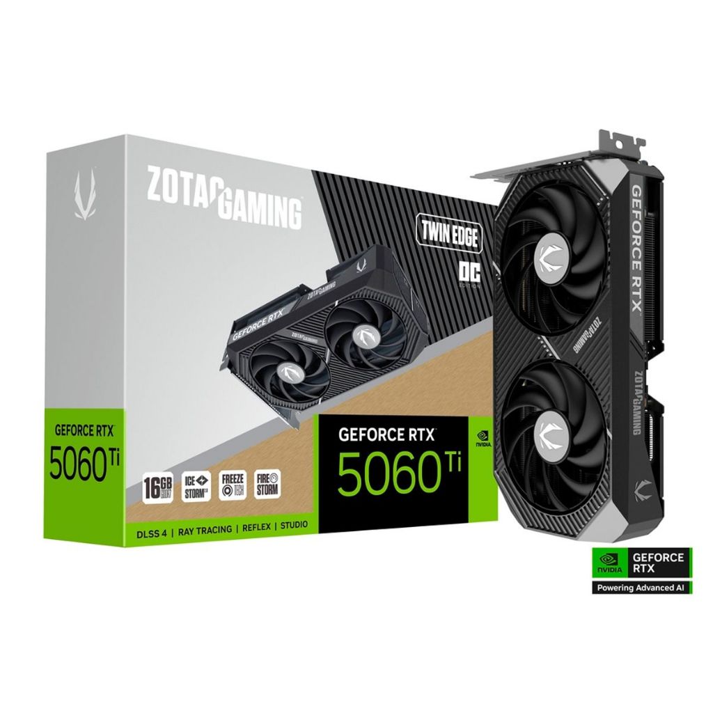 Placa de Vídeo Zotac Gaming Geforce Rtx 5060 Ti 16Gb Twin Edge Oc Zt-B50620H-10M