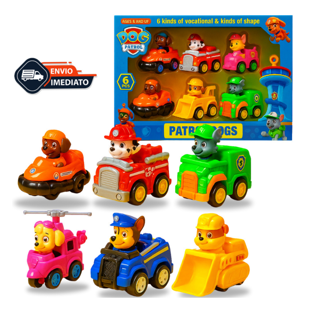 Kit 6 Carrinhos Patrulha Canina Brinquedo de Fricção | Shopee Brasil