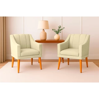 Kit com 2 Poltronas para Sala Moderna e Confortável Milla