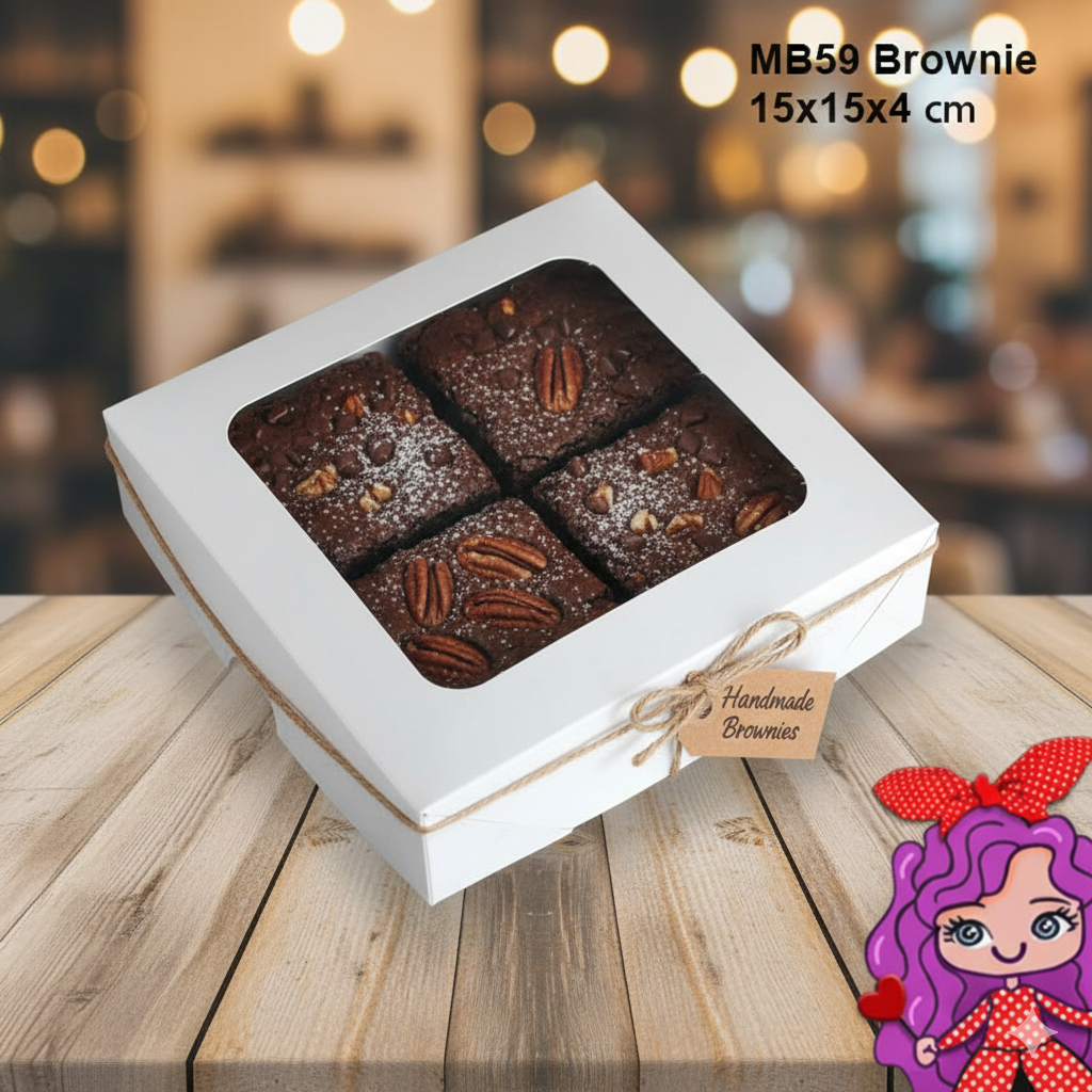 Embalagem MB59 Brownie com Visor em papel Laminado Colorido-