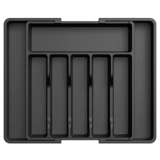 ORGANIZADOR DE GAVETAS EXTENSÍVEL PORTA TALHERES E UTENSÍLIOS DE COZINHA PRETO