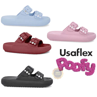Chinelo Nuvem Usaflex Ortopédico Slide Poofy Ajustável Com Fivela E Brilho de EVA Super Leve em Oferta na Shopee