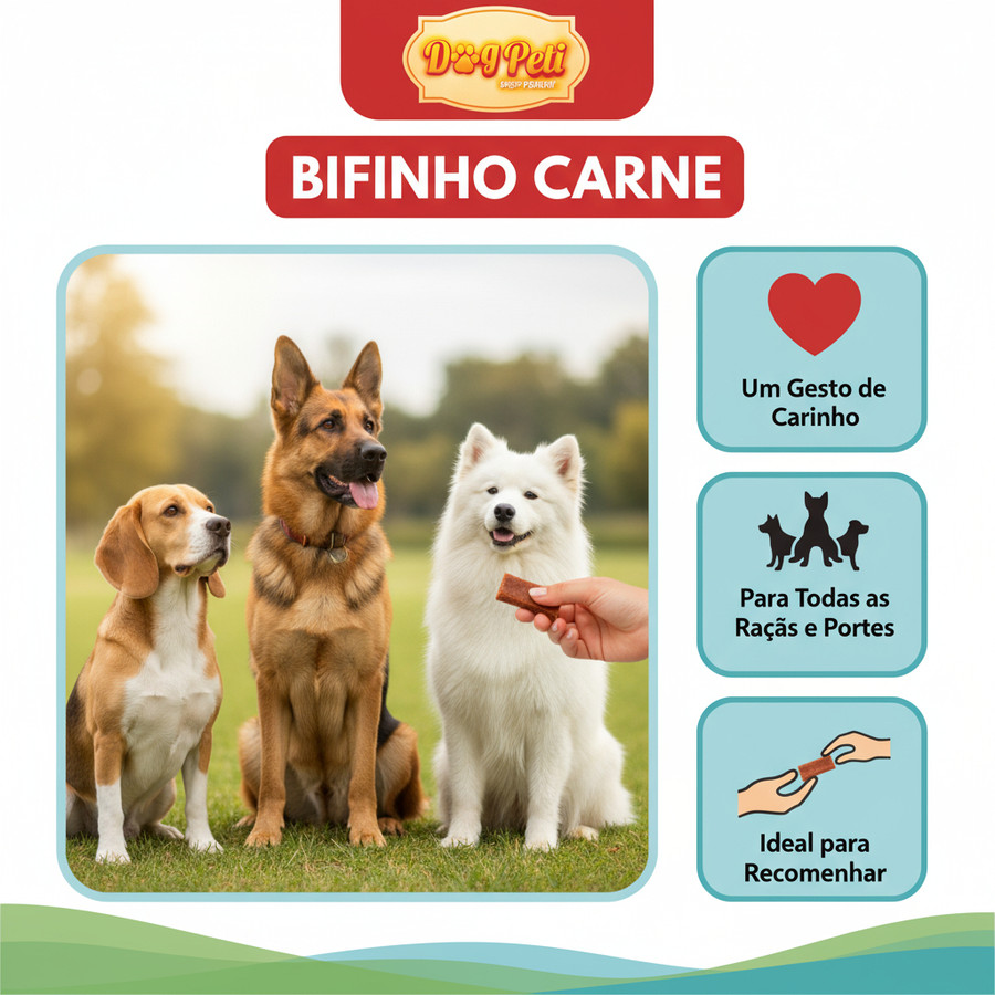 Bifinho Petisco Para Cães Super Premium Dog Peti 1kg Pote Pet Macio Treinamento Pet Cachorros