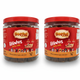 Petisco Bifinho Canino Kit 2 potes 1kg Promocional Bifinho Super Premium Dog Peti em Oferta na Shopee