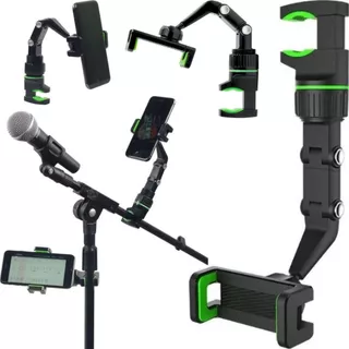 Suporte Celular Articulado Multifuncional Para Pedestal Microfone Carro Mesa Cama