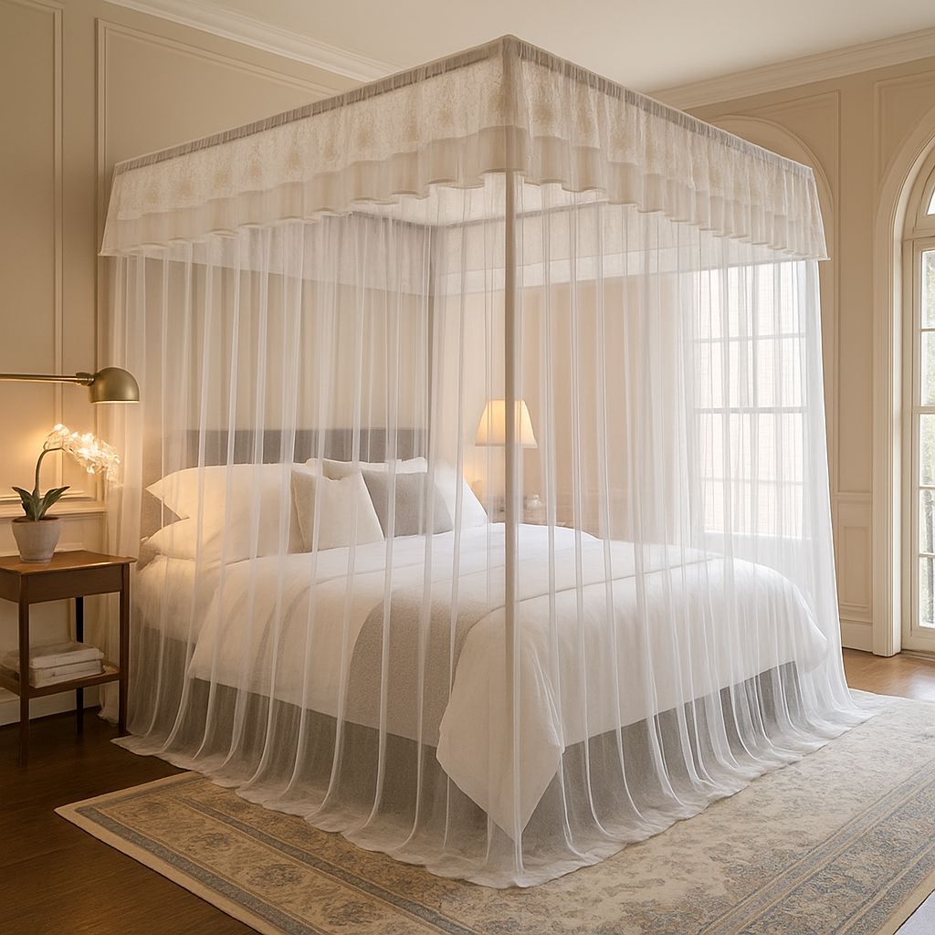 Mosquiteiro Casal/queen Cortinado Palacio Com Armação | Shopee Brasil
