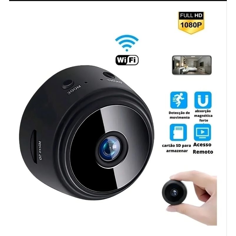 Mini Câmera Espiã Pro Discreta Pequena Áudio Gravações Wifi | Shopee Brasil