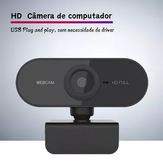 Webcam para PC Full HD 1080x1920p 2MP USB Plug and Play Microfone embutido