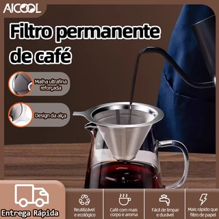 AICOOL Filtro De Café Inox - Coador de Café Grande Sem Uso De Papel - AV