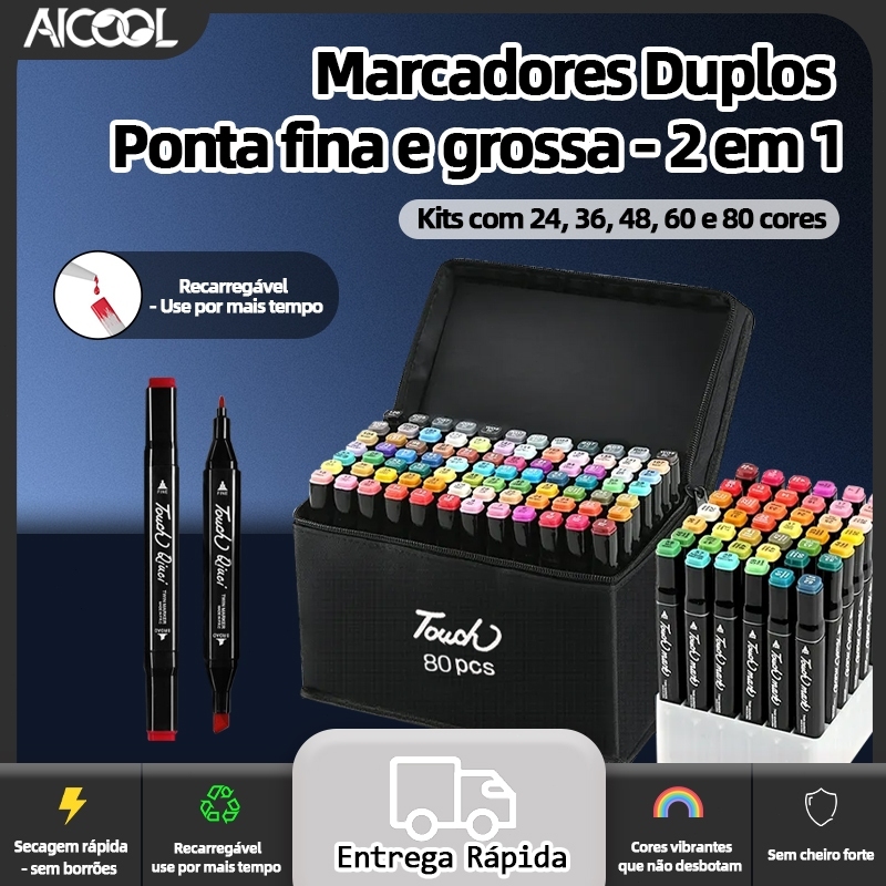 AICOOL Conjunto especial de caneta aquarela + base 24 cores 36 cores 48 ...
