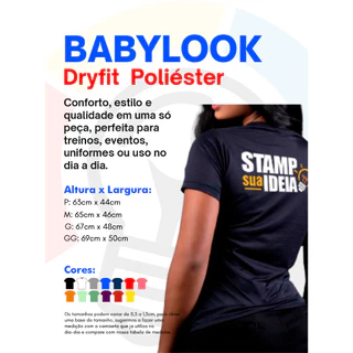 Babylook Dry Fit Poliester Personalizada - Malha Esportiva e Uniformes