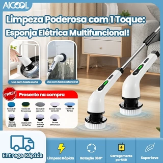AICOOL Escova de limpeza elétrica sem fio - Leve, rotação de 360°, recarregável por USB