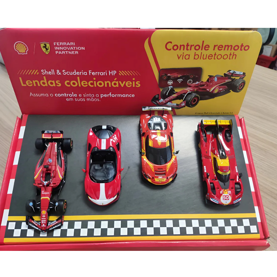 Miniatura Ferrari Shell Ilimitado Controle Remoto Bluetooth Celular ...