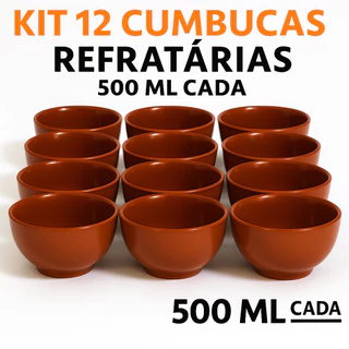 Kit 12 Bowl Cumbuca Tigela Porcelana Caldo Verde Marrom 500ml Restaurante Feijoada Sorvete Açaí